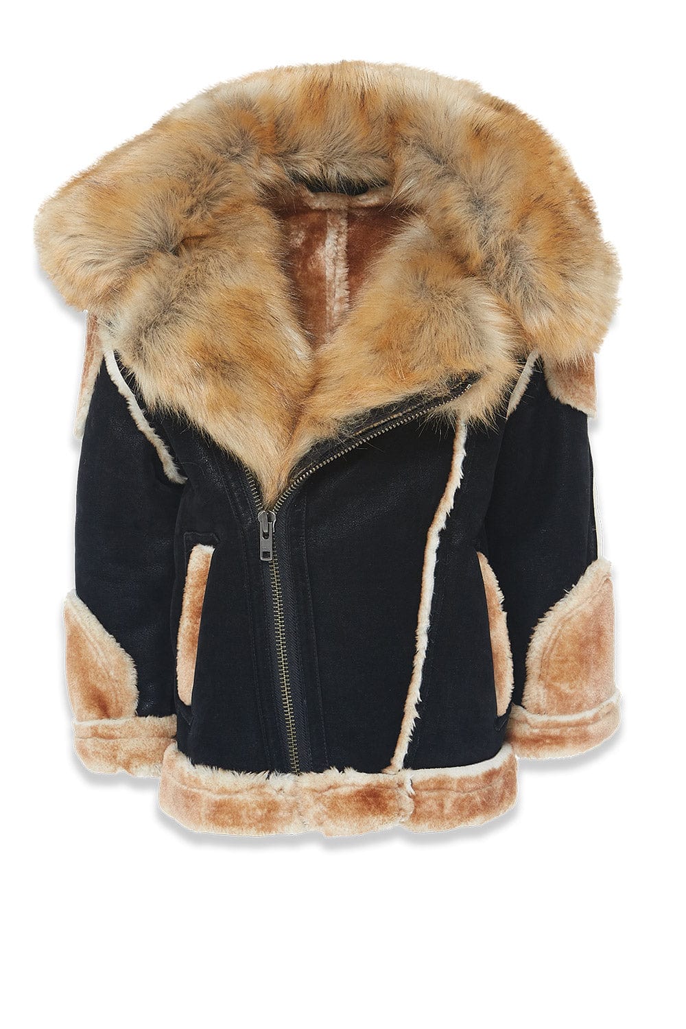 Kids El Jefe Shearling Moto Jacket (Black Coffee) - Image 5