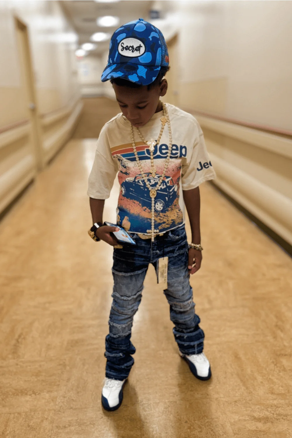 Kids Stacked Jason Denim (Deep Blue) - Image 3
