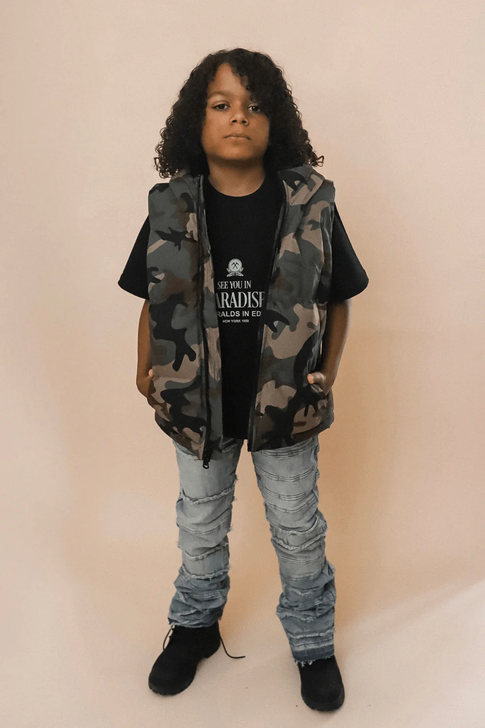 Kids Stacked Jason Denim (Iced Lager) - Image 6