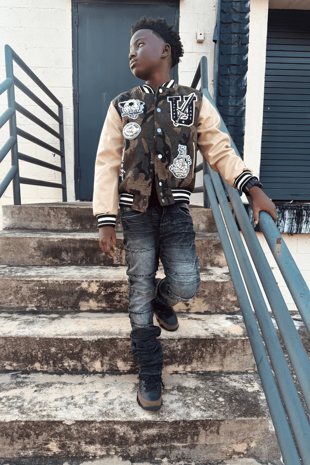 Kids Stacked Jason Denim (Industrial Black) - Image 2