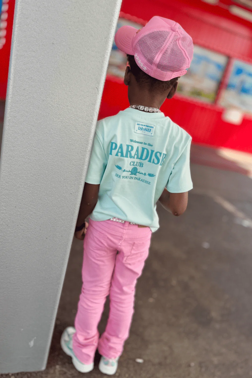 Kids Stacked Tribeca Twill Pants (Pink) - Image 10