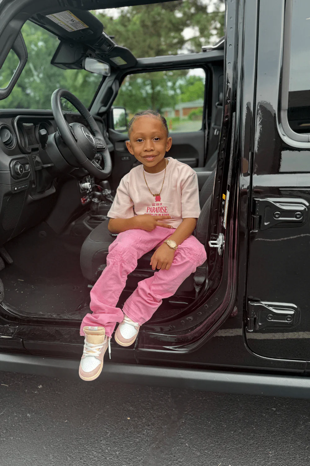 Kids Stacked Tribeca Twill Pants (Pink) - Image 5