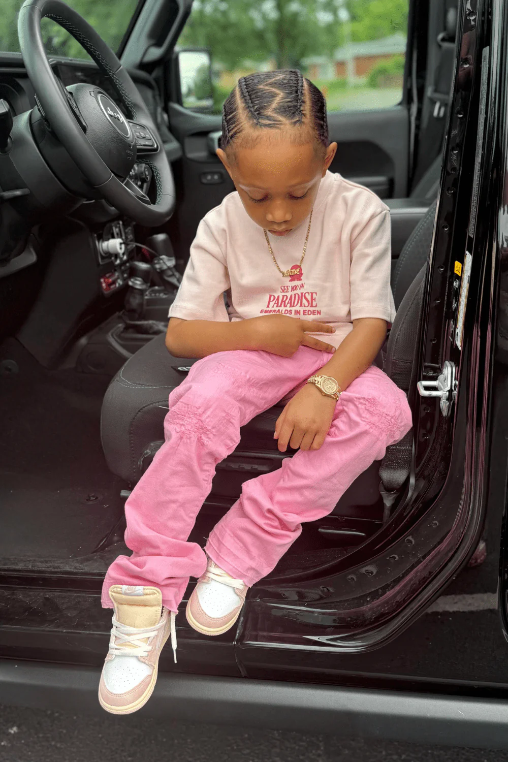 Kids Stacked Tribeca Twill Pants (Pink) - Image 6