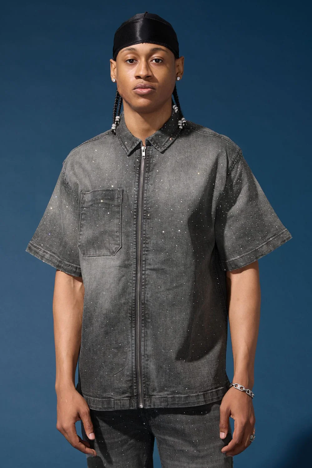 Radiant Denim Zip Up Shirt - Image 21