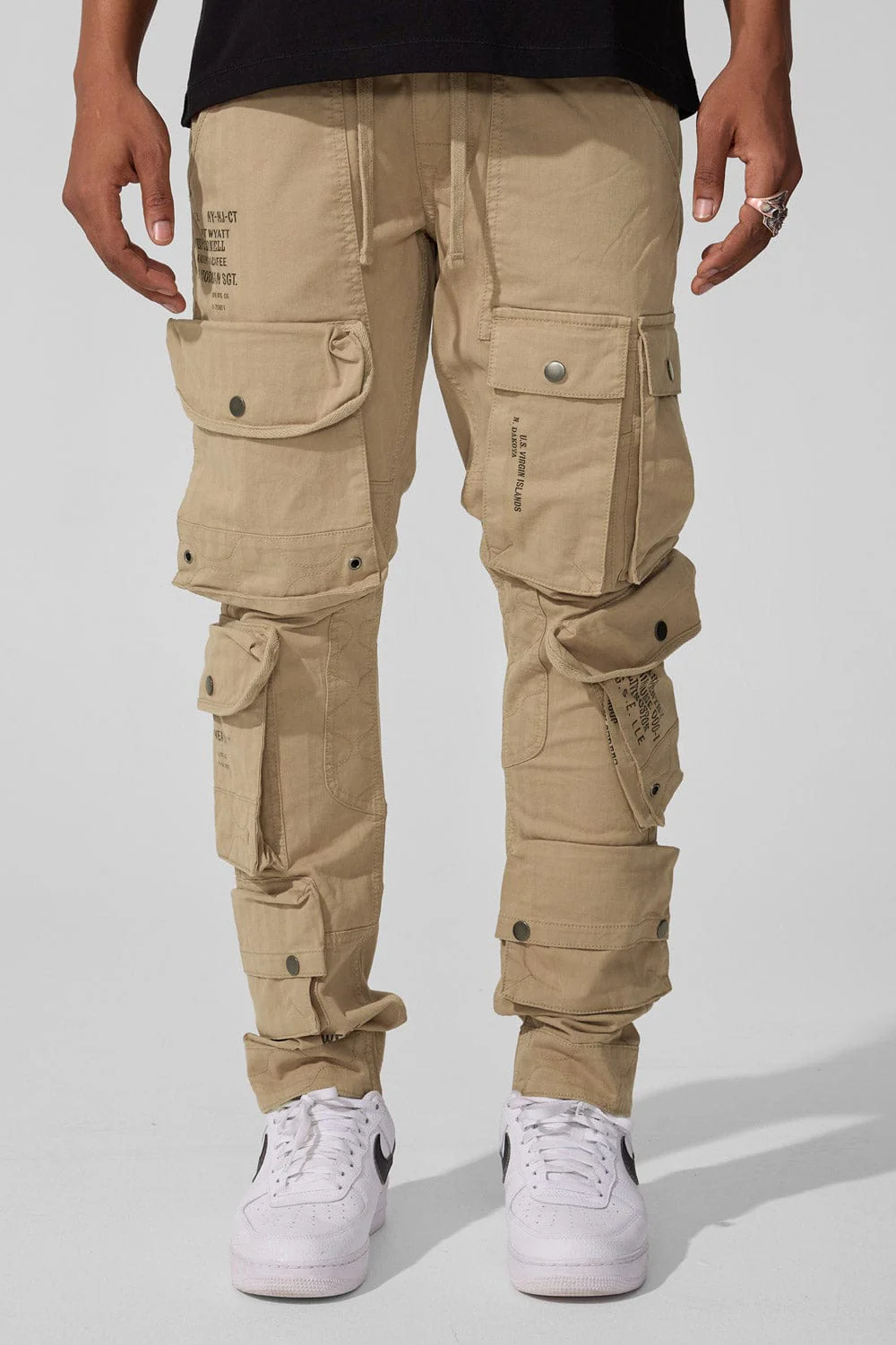 Slim Taper Fit - Defcon Cargo Pants (Khaki) - Sean Collection