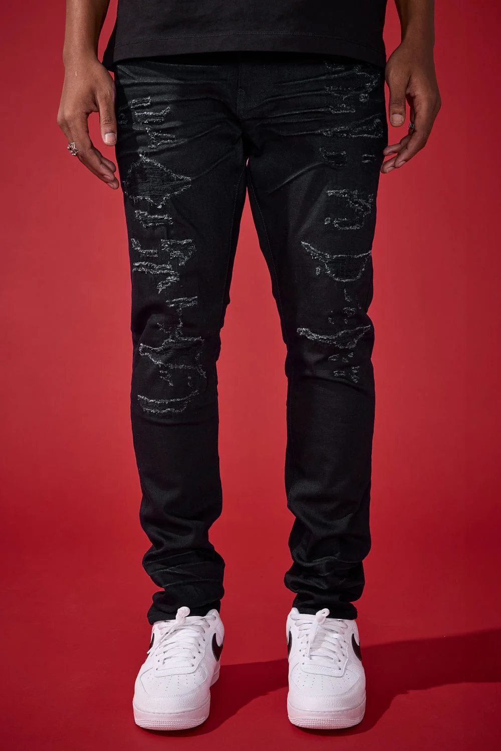 Slim Taper Fit - Dyckman Denim (Polished Black) - Sean Collection - Image 4