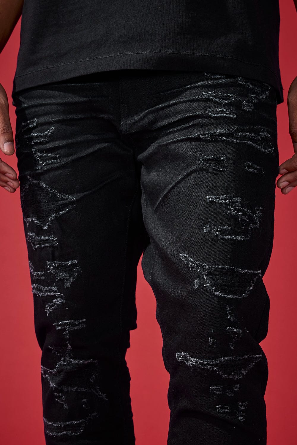 Slim Taper Fit - Dyckman Denim (Polished Black) - Sean Collection - Image 5