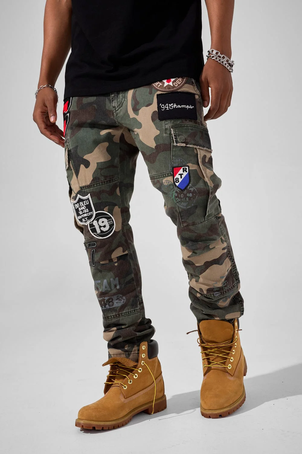 Xavier - Purple Heart Cargo Pants (Woodland)